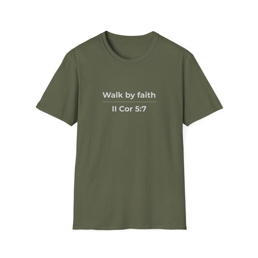 Walk by faith II Cor 5:7 Christian Tee
